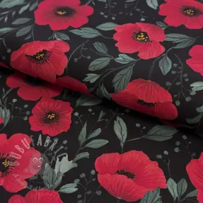 Pamuk Poppy black digital print