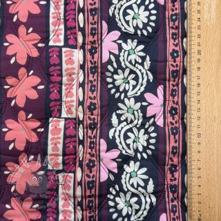 Pamuk VOILE STEPPED Daria flower aubergine digital print