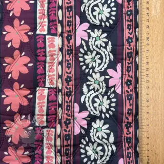 Pamuk VOILE STEPPED Daria flower aubergine digital print