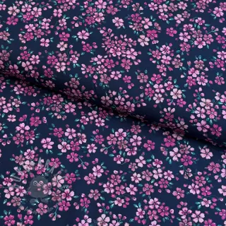 Pamuk Simie flowers navy digital print