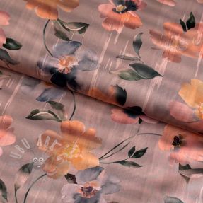 Pamuk SATIN Penny flower peach digital print