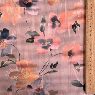 Pamuk SATIN Penny flower peach digital print