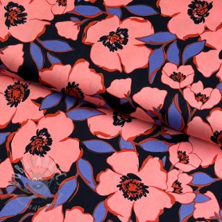Pamuk SATIN Flower Kala navy