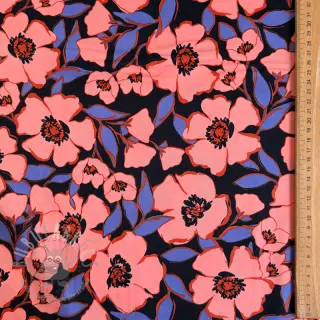 Pamuk SATIN Flower Kala navy