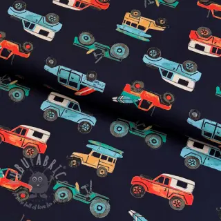 Pamuk Cars navy digital print