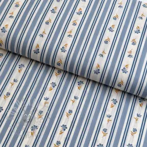 Pamuk Fine flowers STRIPE blue