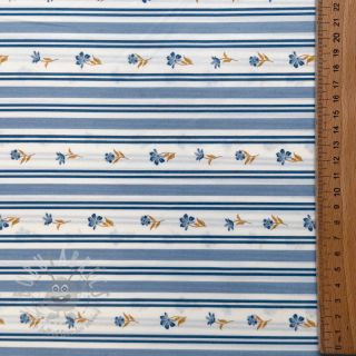 Pamuk Fine flowers STRIPE blue