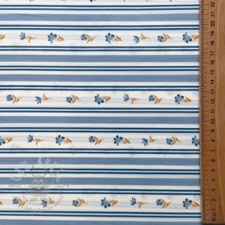 Pamuk Fine flowers STRIPE blue