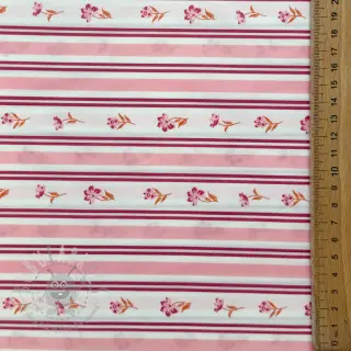 Pamuk Fine flowers STRIPE pink