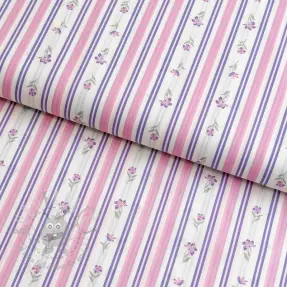 Pamuk Fine flowers STRIPE purple