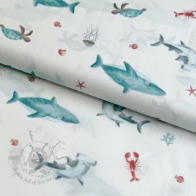 Pamuk Sea life offwhite digital print