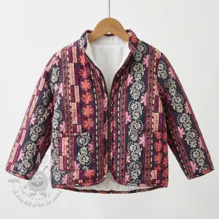 Pamuk VOILE STEPPED Daria flower aubergine digital print