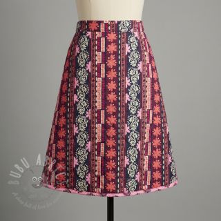 Pamuk VOILE STEPPED Daria flower aubergine digital print