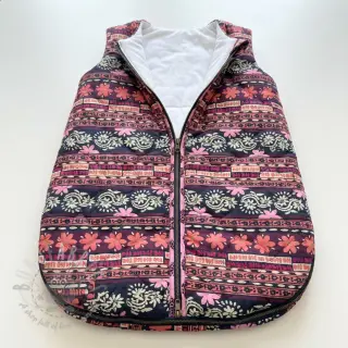 Pamuk VOILE STEPPED Daria flower aubergine digital print
