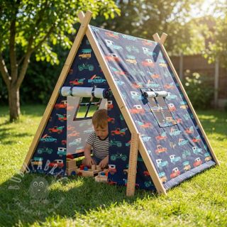 Pamuk Cars navy digital print