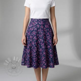 Pamuk Simie flowers navy digital print