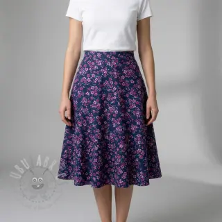 Pamuk Simie flowers navy digital print