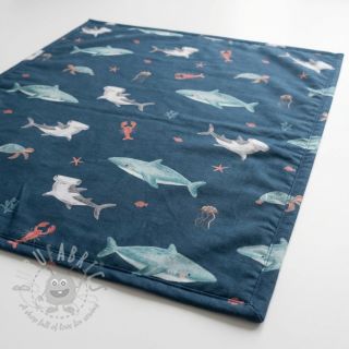 Pamuk Sea life petrol digital print