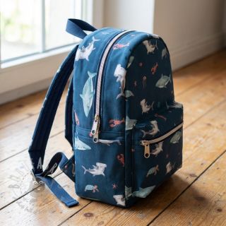 Pamuk Sea life petrol digital print