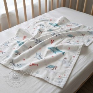 Pamuk Sea life offwhite digital print