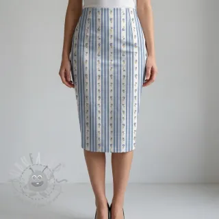 Pamuk Fine flowers STRIPE blue