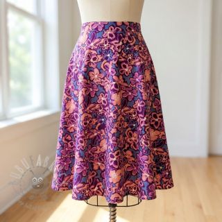 Viskoza STRETCH Flowers Junie purple