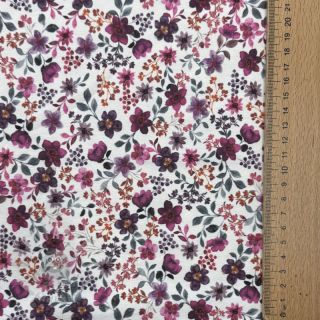 Jersey Flowers fuchsia digital print ORGANIC