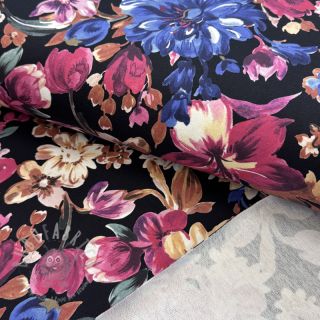 Triko Flower Luna black digital print