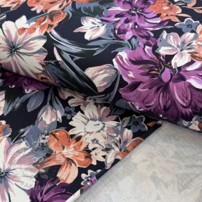 Triko Flower Luna navy digital print