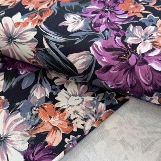 Triko Flower Luna navy digital print