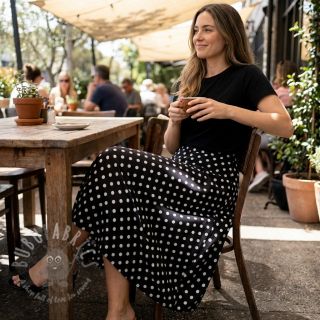 Viskoza RADIANCE Polka dot black