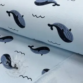 Triko materijal čupav JOGGING Whales blue