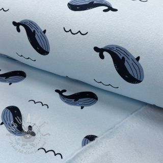 Triko materijal čupav JOGGING Whales blue