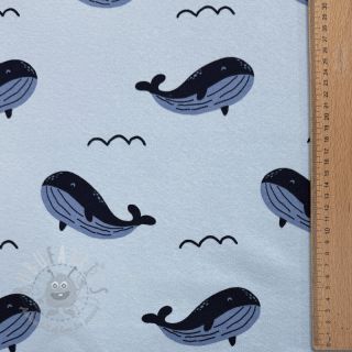 Triko materijal čupav JOGGING Whales blue