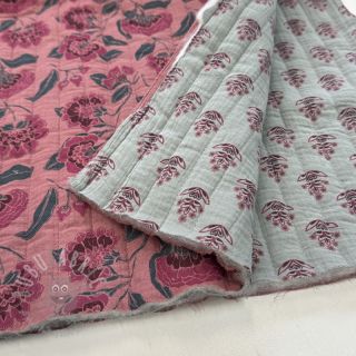 Tetra Tkanina/Muslin STEPPED Flowers mauve