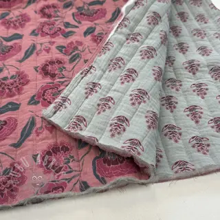 Tetra Tkanina/Muslin STEPPED Flowers mauve