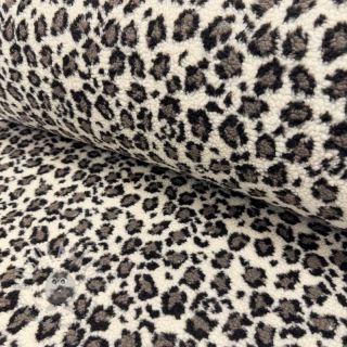 Tkanina za kapute TEDDY JACQUARD Animal skin brown