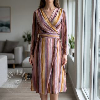 Viskoza RADIANCE Stripes lavender digital print