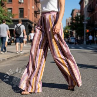 Viskoza RADIANCE Stripes lavender digital print