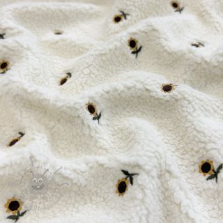 Tkanina za kapute TEDDY JACQUARD EMBROIDERY Sunflower