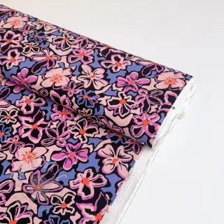 Viskoza STRETCH Flowers Junie black