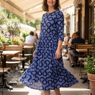 Viskoza STRETCH Abstract blue