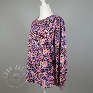 Viskoza STRETCH Flowers Junie black