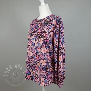 Viskoza STRETCH Flowers Junie black