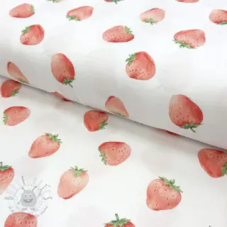 Tetra Tkanina/Muslin Strawberries digital print