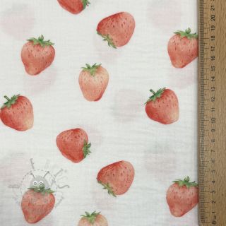Tetra Tkanina/Muslin Strawberries digital print