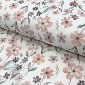 Tetra Tkanina/Muslin Flowers Jana digital print