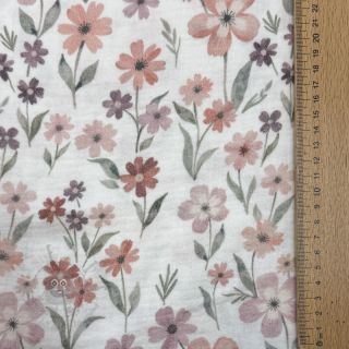 Tetra Tkanina/Muslin Flowers Jana digital print