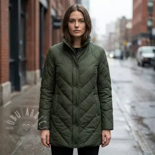 Prošivena tkanina ZIG ZAG army green