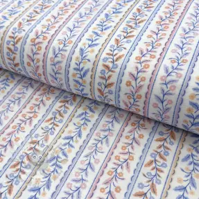 Tetra Tkanina/Muslin Leaves in stripes digital print ORGANIC